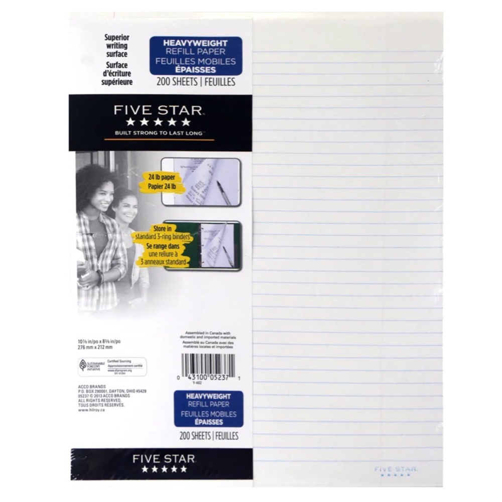 🔥FREE with purchase Five Star Refill Paper 200 Sheets